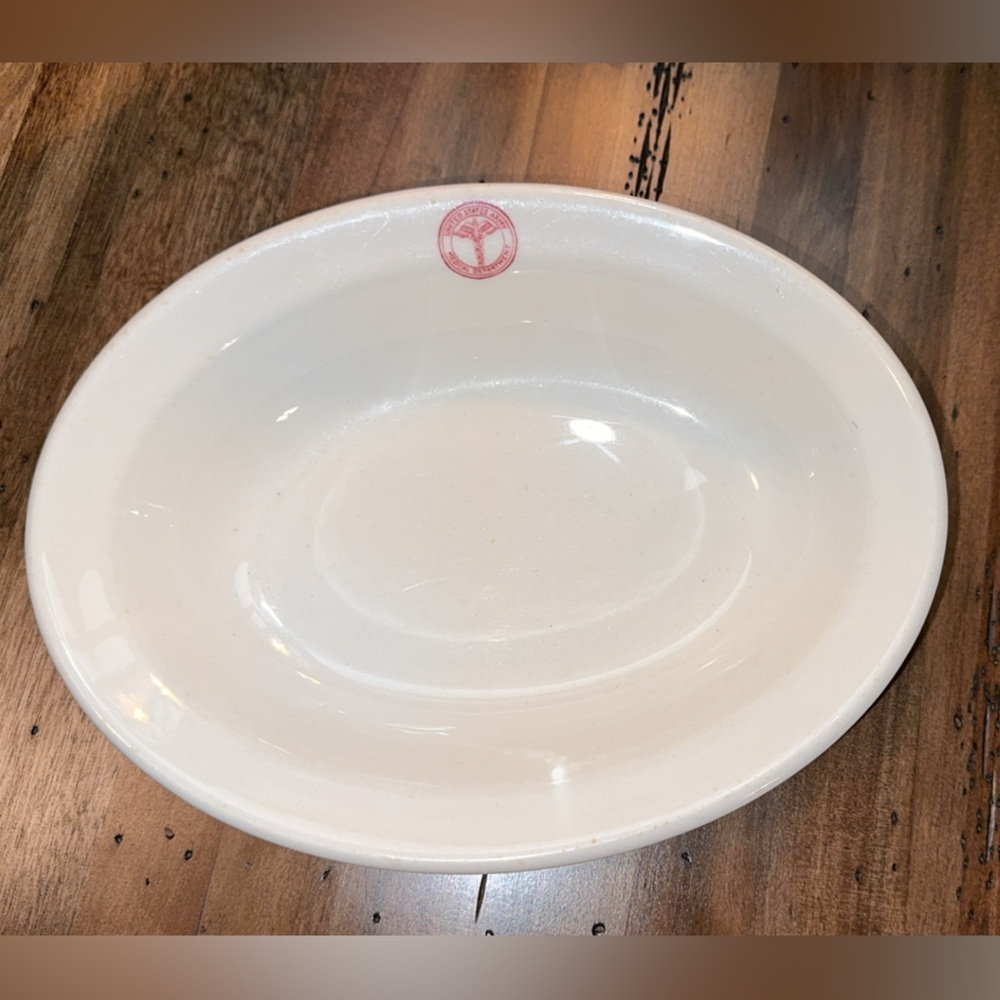 VTG U.S. Army Medical Department Red Emblem 10" Oval Serving Bowl Collectible